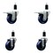 Service Caster 3.5'' SS Solid Poly Swivel 1-3/8'' Expanding Stem Caster Set 2 Total Lock Brakes, 4PK SCC-SSEXTTL20S3514-SPUS-2-S-2-138 - alternate 1